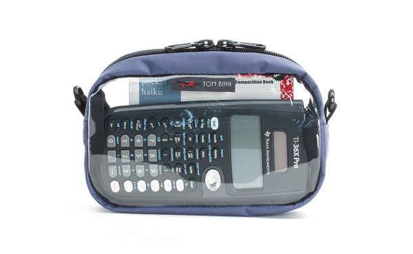 A Dawn blue-grey 3D Clear Organizer Cube filled with sundries.